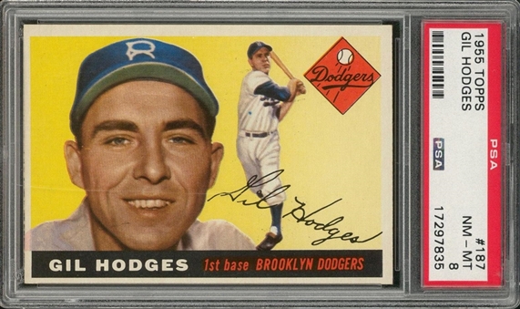 1955 Topps #187 Gil Hodges – PSA NM-MT 8